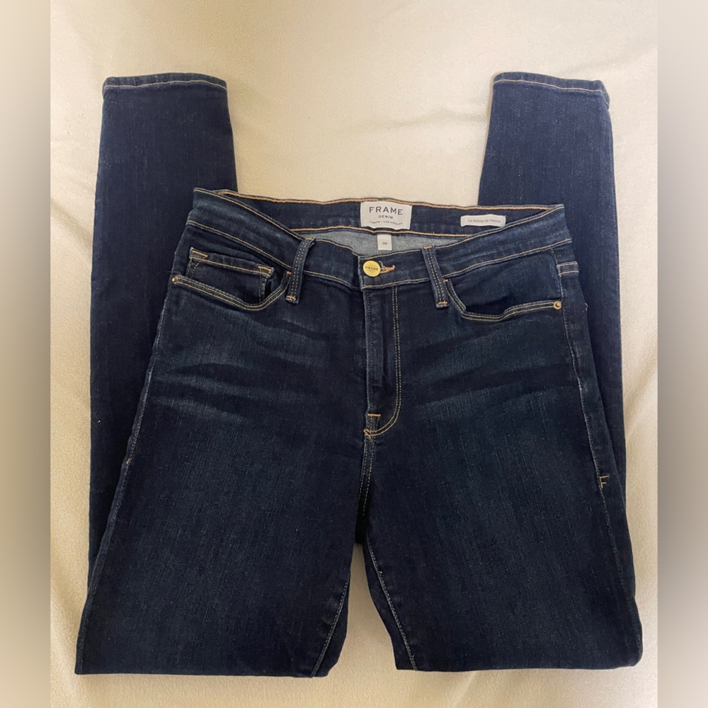 Frame Denim Deep Indigo Skinny Jeans